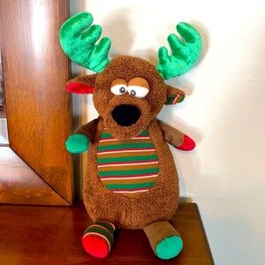 Okee Dokee Reindeer Plush Green And Brown